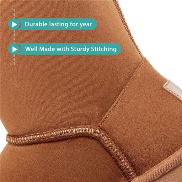 CAMEL CROWN Women\'s Warm Winter Boots Ankle High Classic Vegan Suede Faux main image 5